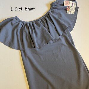 Large Lularoe Cici ruffled dress, lavender textured
